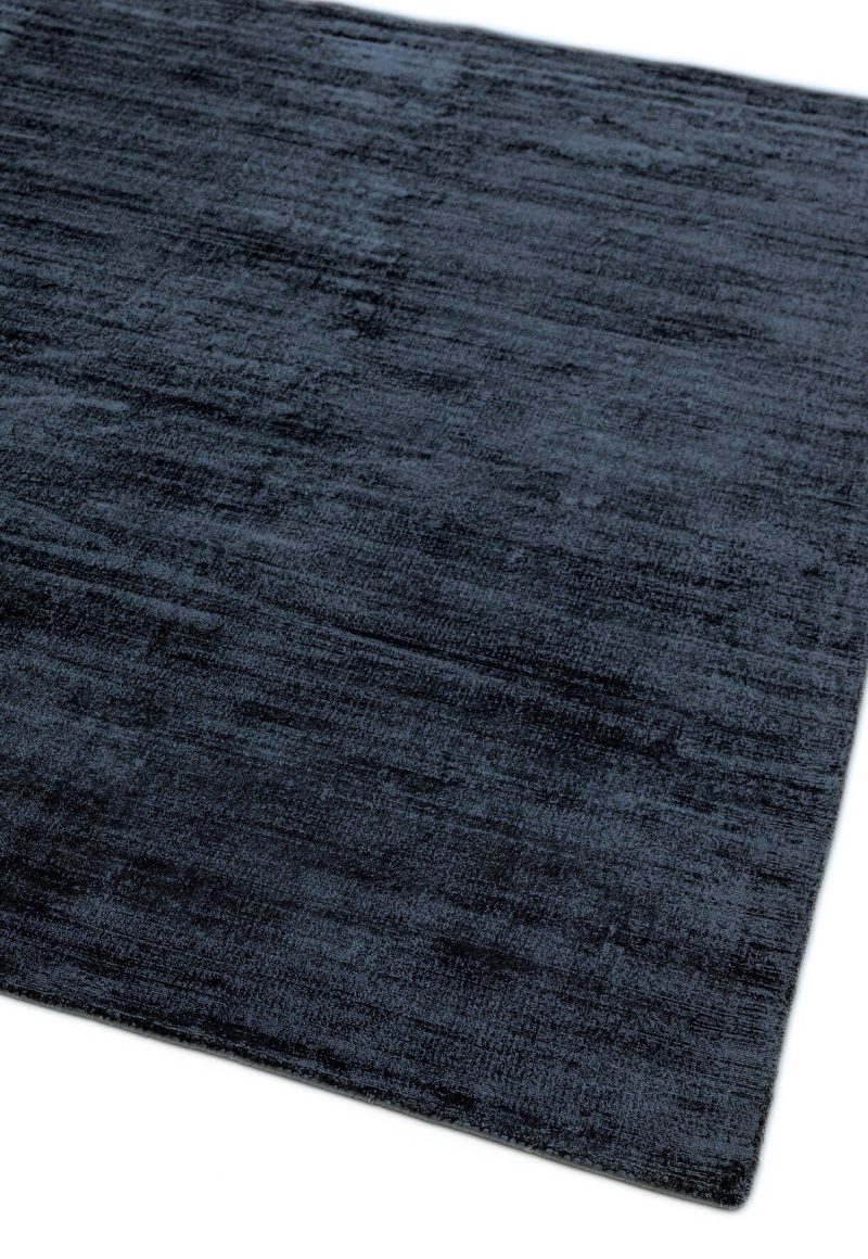 Covor pufos navy din vascoza lucrat manual modern model uni Blade Navy 7 mm 160x230 cm BLAD160230NAVY - imagine 2