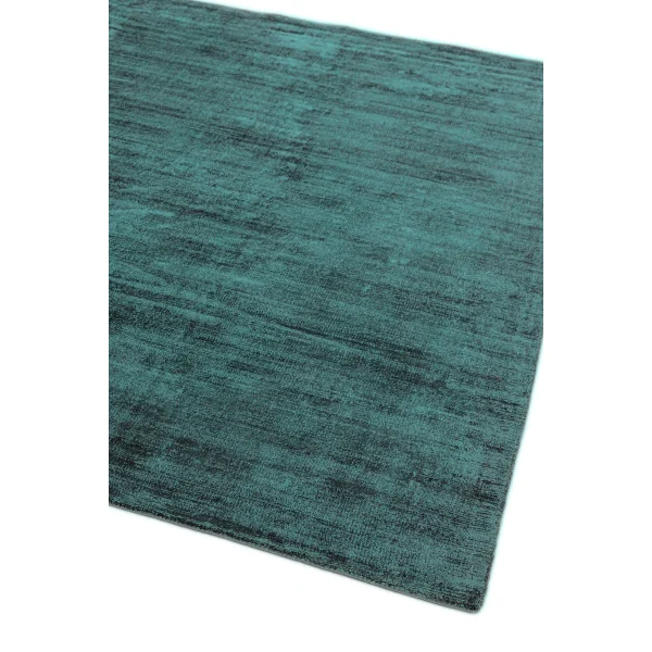 Covor pufos teal din vascoza lucrat manual modern model uni Blade Teal 7 mm 120x170 cm BLAD120170TEAL