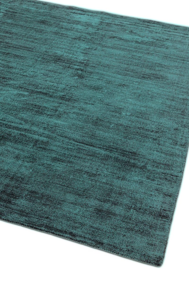 Covor pufos teal din vascoza lucrat manual modern model uni Blade Teal 7 mm 120x170 cm BLAD120170TEAL - imagine 2