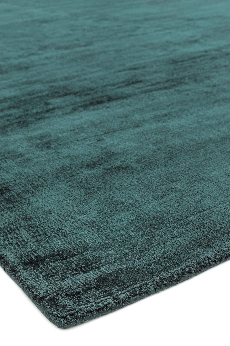 Covor pufos teal din vascoza lucrat manual modern model uni Blade Runner Teal 7 mm 66x240 cm BLAD066240TEAL - imagine 2