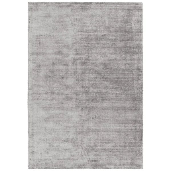 Covor pufos argintiu din vascoza lucrat manual modern model uni Blade Silver 7 mm 120x170 cm BLAD120170SILV
