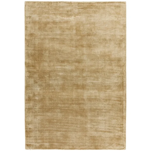 Covor pufos auriu din vascoza lucrat manual modern model uni Blade Runner Soft Gold 7 mm 66x240 cm BLAD066240GOLD
