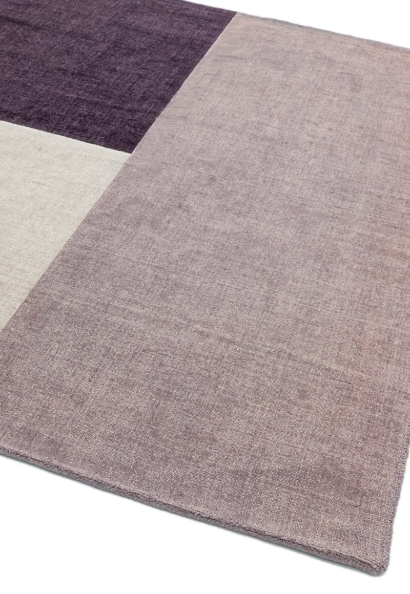 Covor din lana lucrat manual modern model geometric Blox Heather 7 mm 200x300 cm BLOX200300HEAT - imagine 2