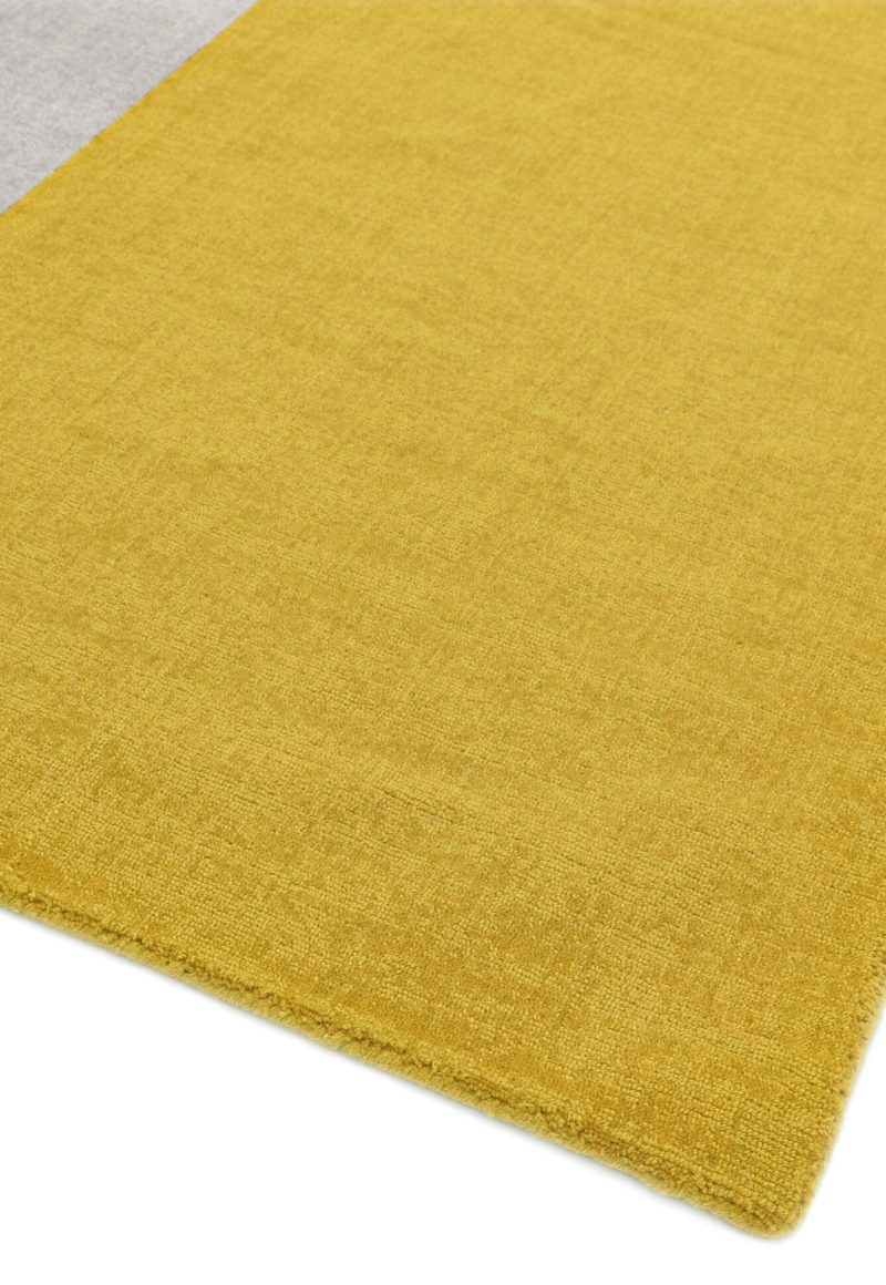 Covor mustar din lana lucrat manual modern model geometric Blox Mustard 7 mm 200x300 cm BLOX200300MUST - imagine 3