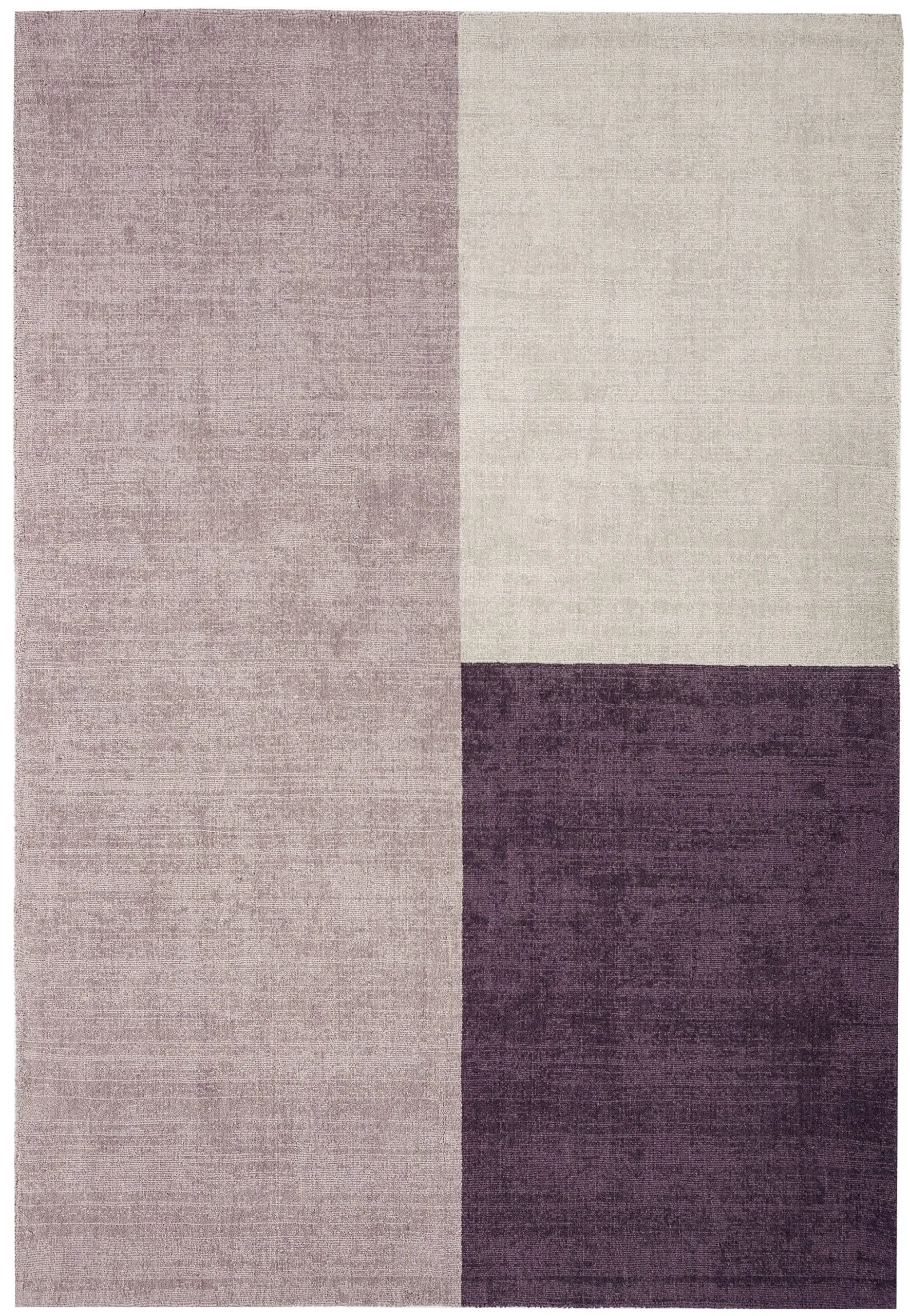 Covor din lana lucrat manual modern model geometric Blox Heather 7 mm 160×230 cm BLOX160230HEAT