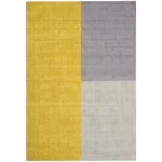 Covor mustar din lana lucrat manual modern model geometric Blox Mustard 7 mm 120x170 cm BLOX120170MUST