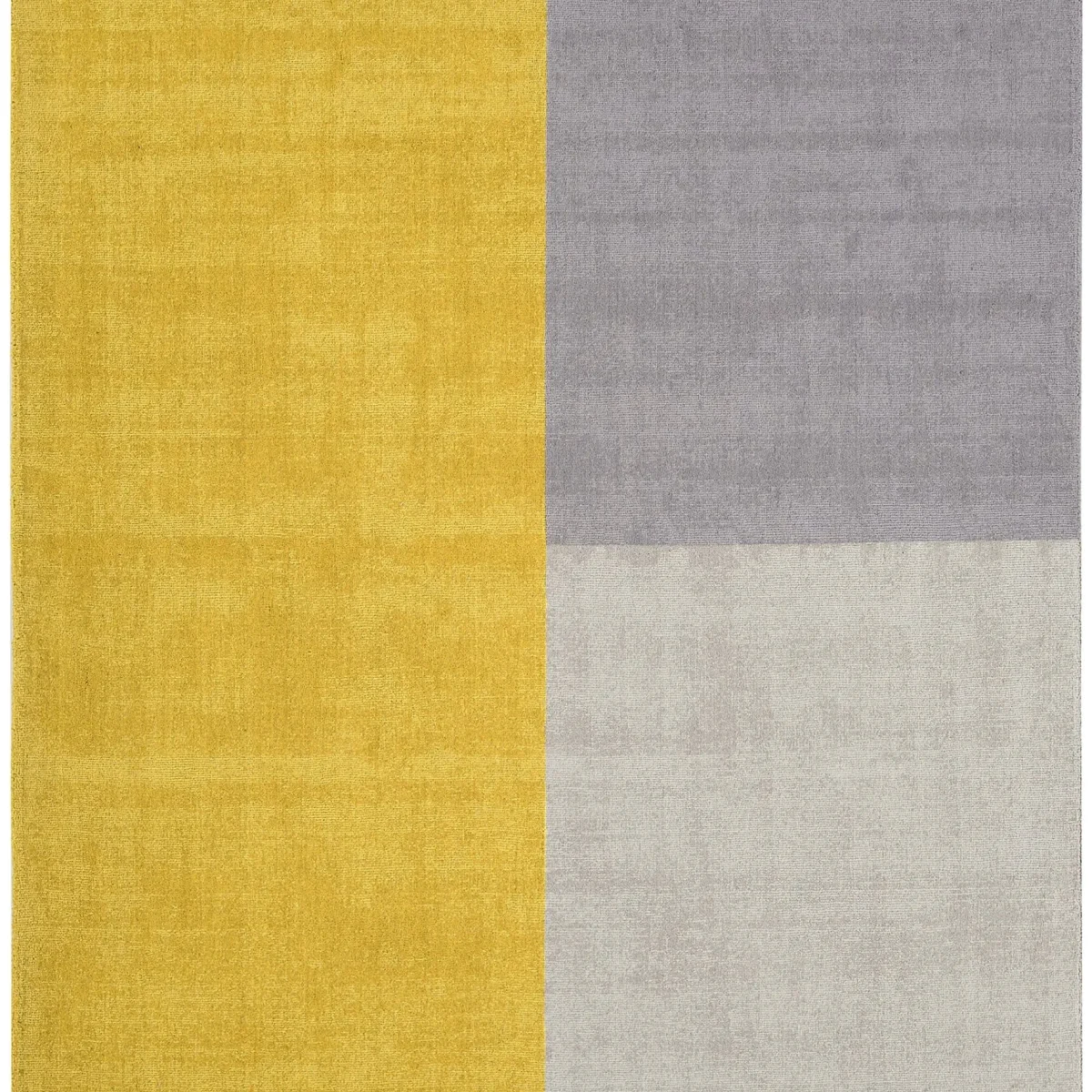 Covor mustar din lana lucrat manual modern model geometric Blox Mustard 7 mm 120x170 cm BLOX120170MUST