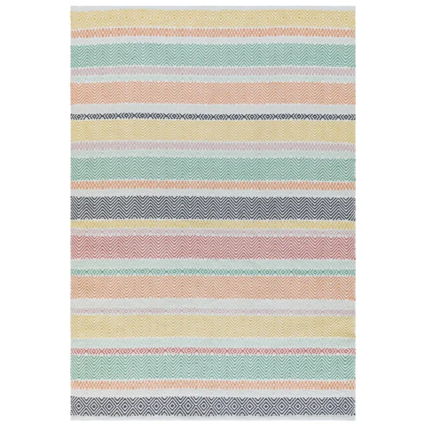 Covor pastel din pet lucrat manual modern outdoor model geometric dungi Boardwalk Pastel Multi 2 mm 160x230 cm BOAR160230PAST