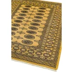 Covor auriu din lana lucrat manual traditional model floral Bokhara Gold 7 mm 60x90 cm BOKR060090GOLD
