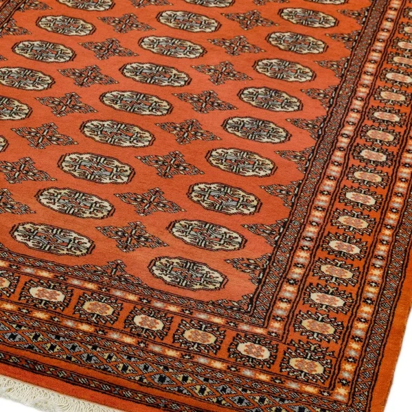 Covor din lana lucrat manual traditional model floral Bokhara Rust 7 mm 60x180 cm BOKR060180RUST