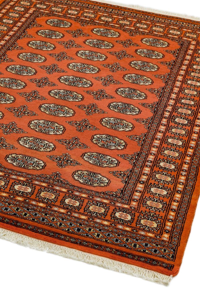 Covor din lana lucrat manual traditional model floral Bokhara Rust 7 mm 60x180 cm BOKR060180RUST - imagine 2