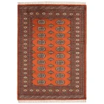 Covor din lana lucrat manual traditional model floral Bokhara Rust 7 mm 60×180 cm BOKR060180RUST