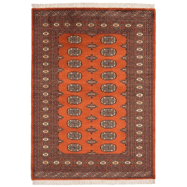 Covor din lana lucrat manual traditional model floral Bokhara Rust 7 mm 60x180 cm BOKR060180RUST