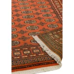 Covor din lana lucrat manual traditional model floral Bokhara Rust 7 mm 60x180 cm BOKR060180RUST