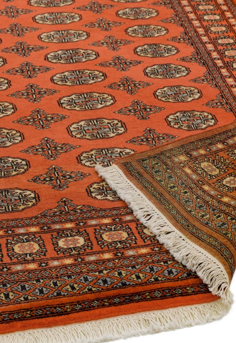 Covor din lana lucrat manual traditional model floral Bokhara Rust 7 mm 60x180 cm BOKR060180RUST - imagine 3