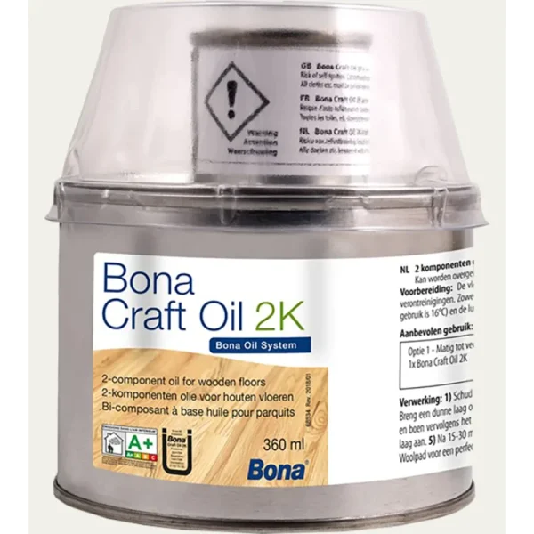 Ulei protector lemn Bona Craft Oil 2K Provincial, finisaj natural, 360ml
