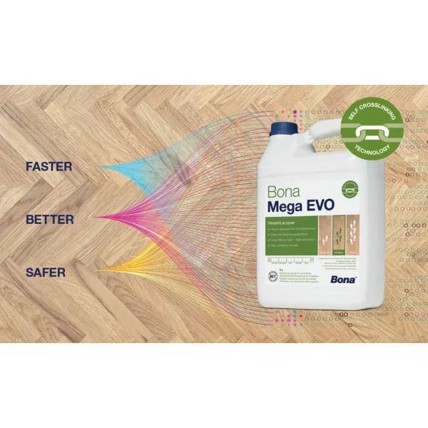 Lac parchet Bona Mega EVO extramat, protectie intensa, WT500913001, 1L
