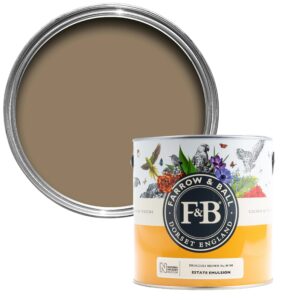 Vopsea maro satinata 20 la suta luciu pentru exterior Farrow and Ball Exterior Eggshell NHM Broccoli Brown No.W108 750 ml
