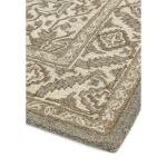 Covor pufos natural din lana lucrat manual traditional model floral Bronte Natural 9 mm 200x290 cm BRON200290NATU