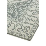 Covor pufos argintiu gri din lana lucrat manual traditional model floral Bronte Silver Grey 9 mm 200x290 cm BRON200290SILV