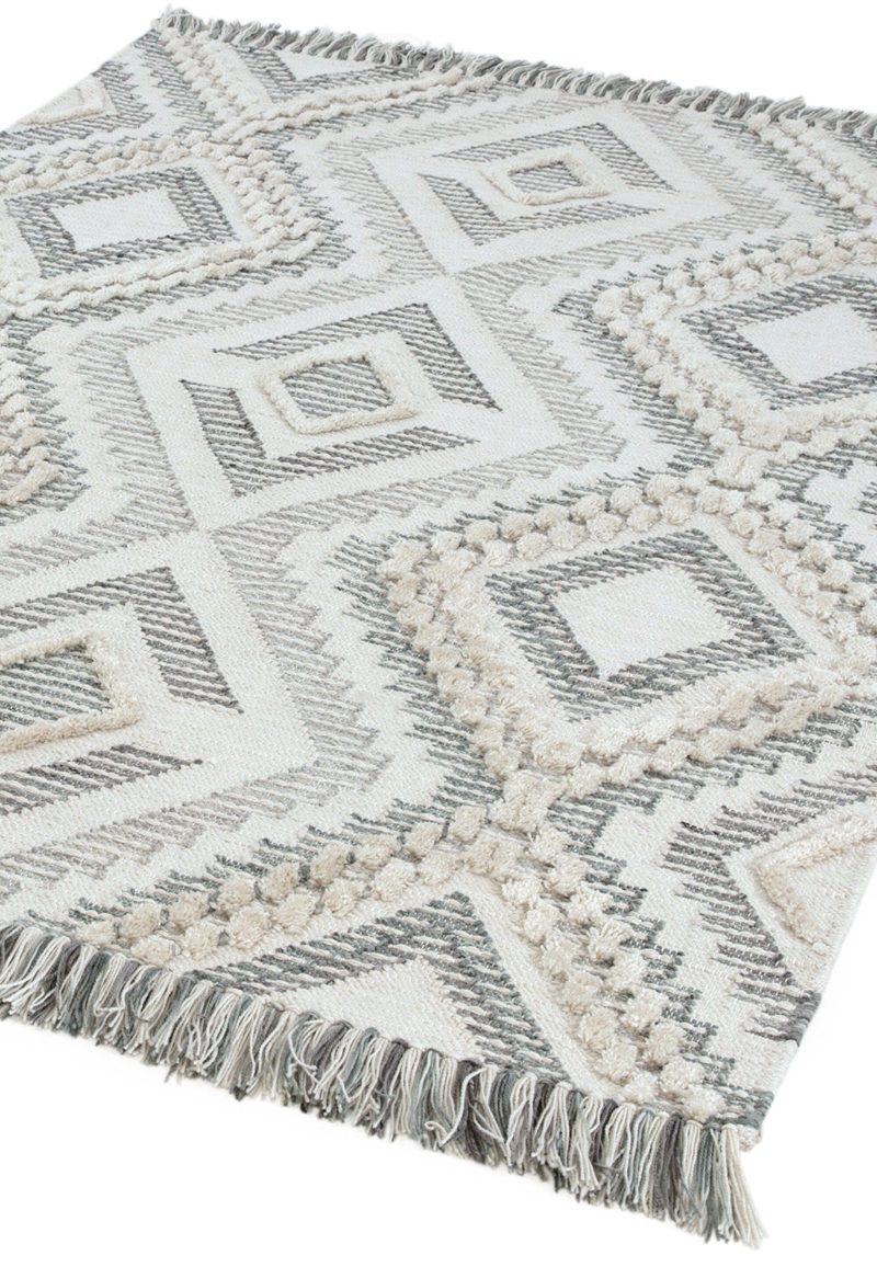 Covor gri lucrat manual modern model geometric Carlton Grey 2-14 mm 120x170 cm CARL120170GREY - imagine 2