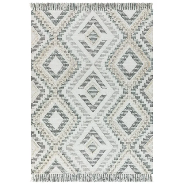 Covor gri lucrat manual modern model geometric Carlton Grey 2-14 mm 120x170 cm CARL120170GREY