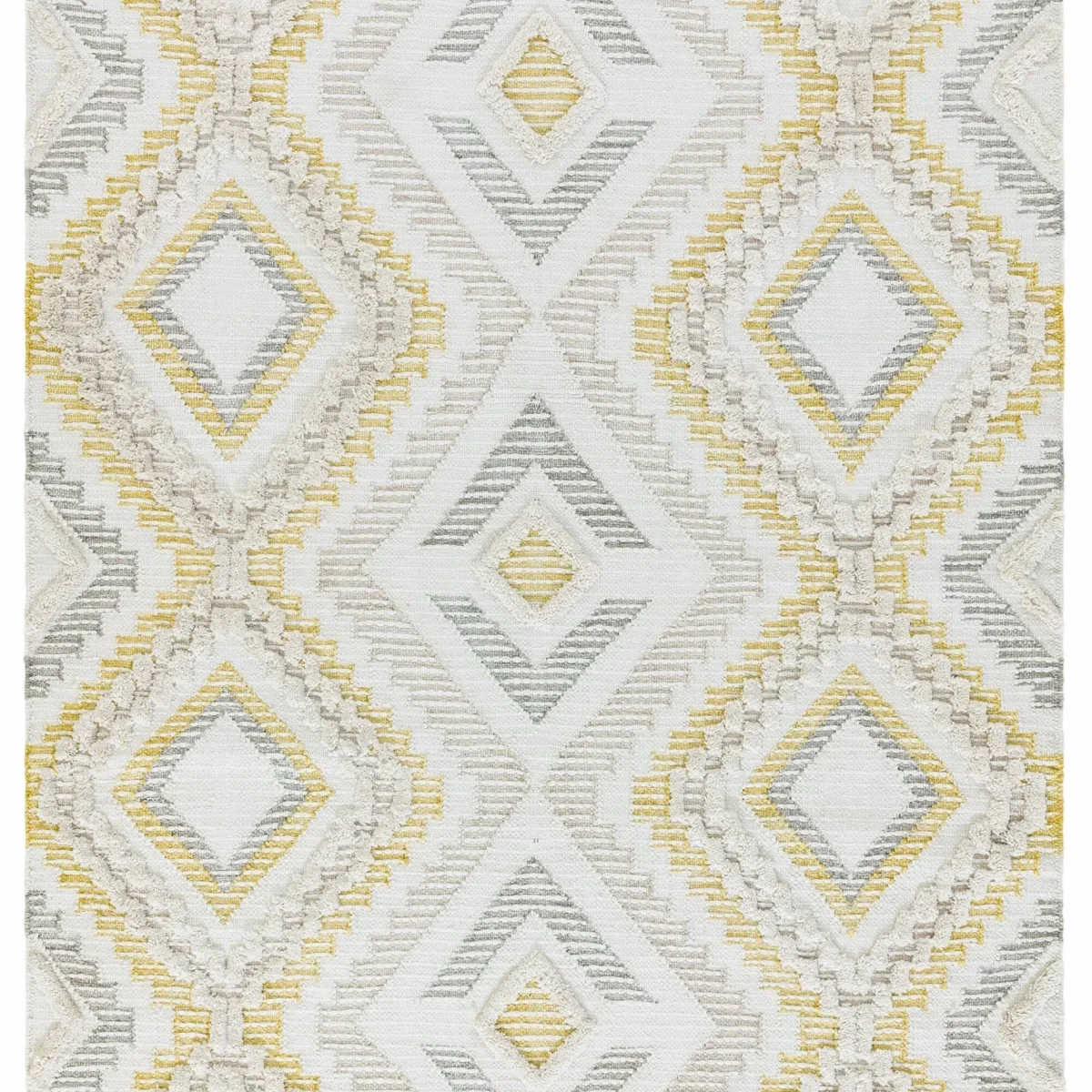 Covor mustar lucrat manual modern model geometric Carlton Mustard 2-14 mm 120x170 cm CARL120170MUST