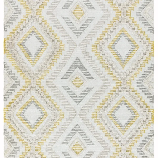 Covor mustar lucrat manual modern model geometric Carlton Mustard 2-14 mm 120x170 cm CARL120170MUST