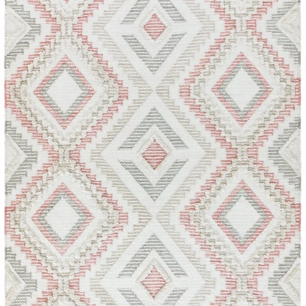 Covor roz lucrat manual modern model geometric Carlton Pink 2-14 mm 160x230 cm CARL160230PINK