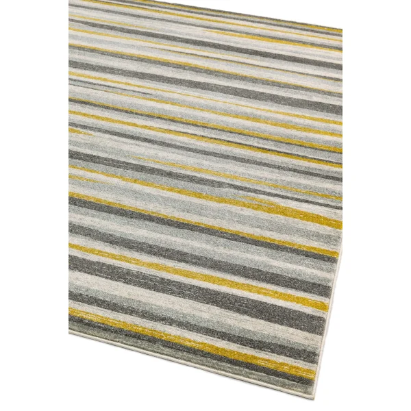 Covor geometric, gri-galben, polipropilena, Colt Stripe, 120x170 cm