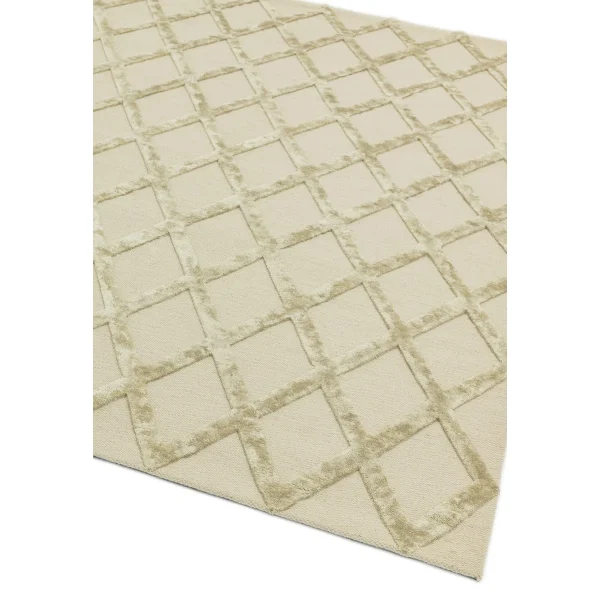 Covor auriu din viscoza lana lucrat manual modern model geometric Dixon Gold Diamond 4-10 mm 120x170 cm DIXO120170GOLD