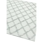 Covor argintiu din viscoza lana lucrat manual modern model geometric Dixon Silver Diamond 4-10 mm 120x170 cm DIXO120170SILV