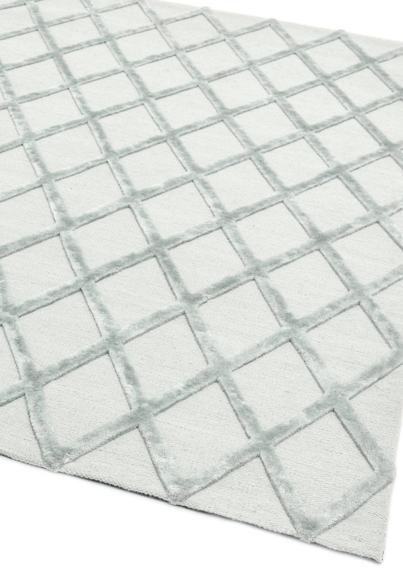 Covor argintiu din viscoza lana lucrat manual modern model geometric Dixon Silver Diamond 4-10 mm 120x170 cm DIXO120170SILV - imagine 2