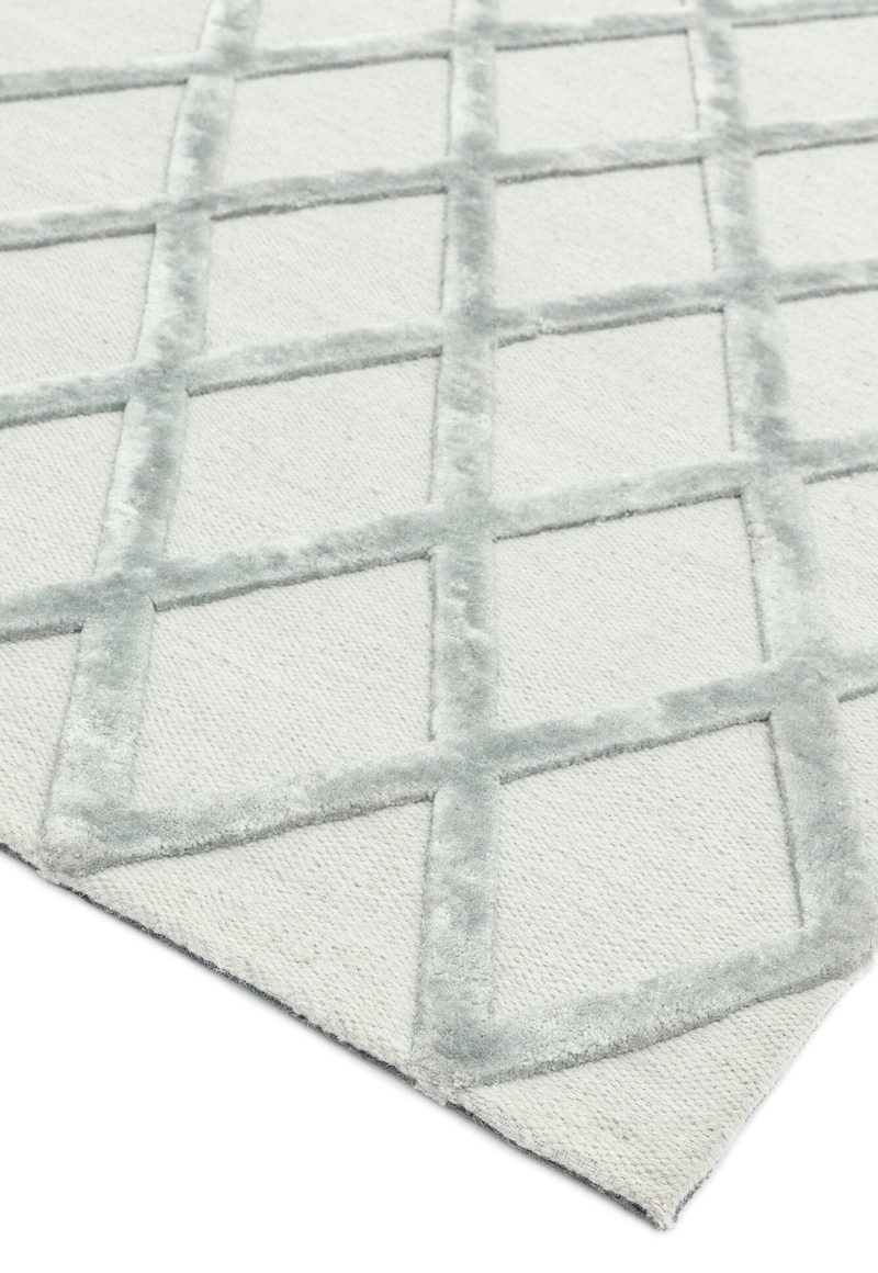 Covor argintiu din viscoza lana lucrat manual modern model geometric Dixon Silver Diamond 4-10 mm 120x170 cm DIXO120170SILV - imagine 3