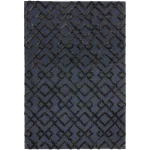 Covor negru din viscoza lana lucrat manual modern model geometric Dixon Black Trellis 4-10 mm 120×170 cm DIXO120170BLAC