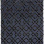 Covor negru din viscoza lana lucrat manual modern model geometric Dixon Black Trellis 4-10 mm 160×230 cm DIXO160230BLAC