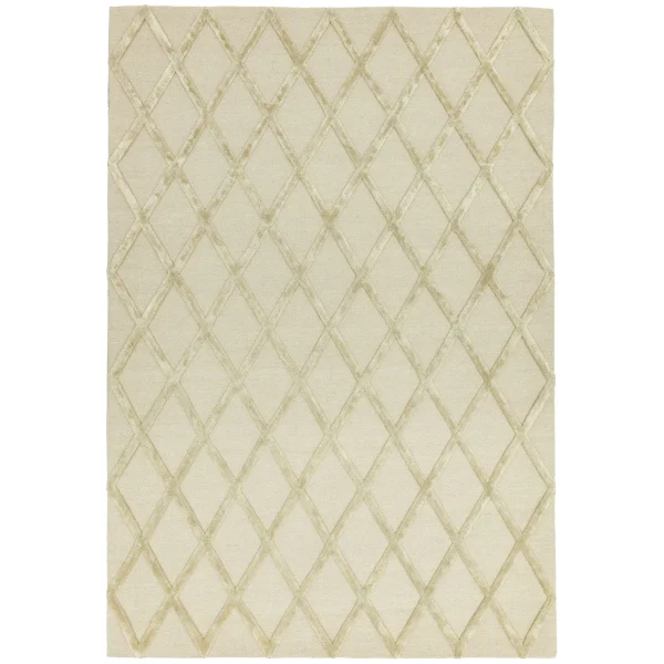 Covor auriu din viscoza lana lucrat manual modern model geometric Dixon Gold Diamond 4-10 mm 120x170 cm DIXO120170GOLD