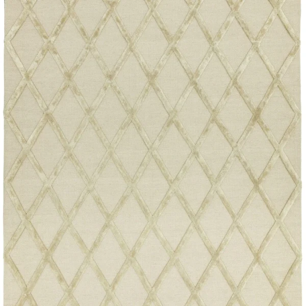 Covor auriu din viscoza lana lucrat manual modern model geometric Dixon Gold Diamond 4-10 mm 120x170 cm DIXO120170GOLD