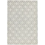 Covor gri din viscoza lana lucrat manual modern model geometric Dixon Grey Ogee 4-10 mm 120×170 cm DIXO120170GREY