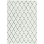 Covor argintiu din viscoza lana lucrat manual modern model geometric Dixon Silver Diamond 4-10 mm 200×290 cm DIXO200290SILV