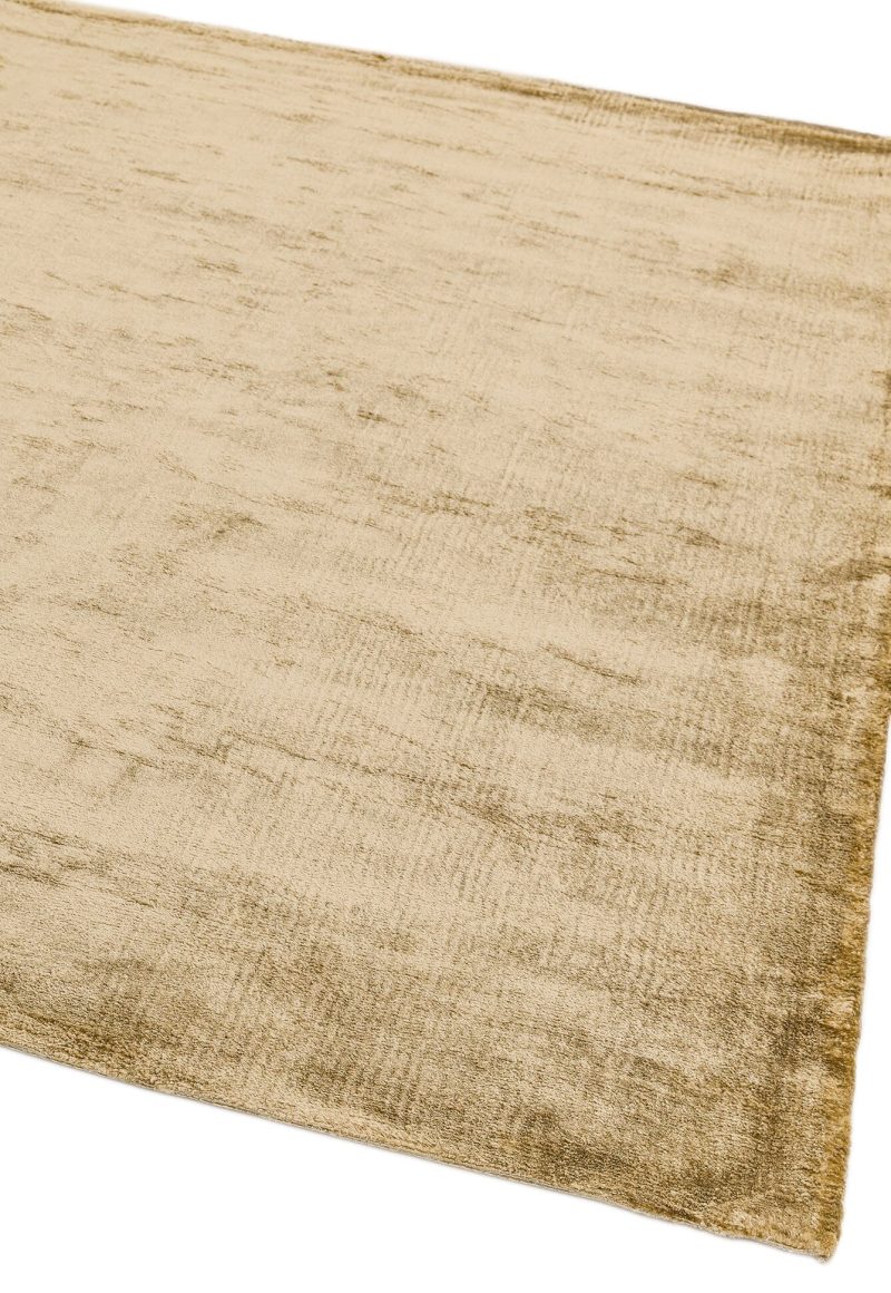 Covor auriu din viscoza bumbac lucrat manual modern model uni Dolce Gold 12 mm 160x230 cm DOLC160230GOLD - imagine 3
