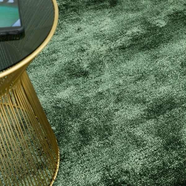 Covor verde din viscoza bumbac lucrat manual modern model uni Dolce Green 12 mm 120x180 cm DOLC120180GREE