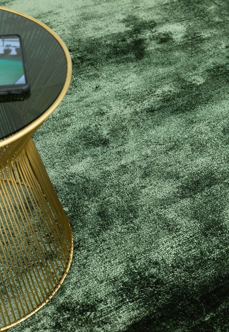 Covor verde din viscoza bumbac lucrat manual modern model uni Dolce Green 12 mm 200x300 cm DOLC200300GREE - imagine 2