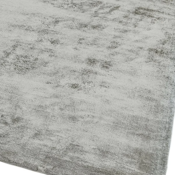 Covor argintiu din viscoza bumbac lucrat manual modern model uni Dolce Silver 12 mm 160x230 cm DOLC160230SILV