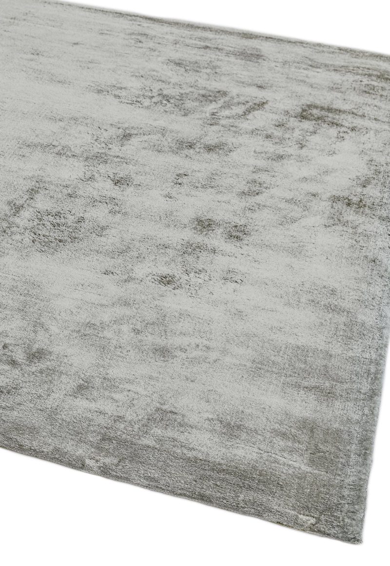 Covor argintiu din viscoza bumbac lucrat manual modern model uni Dolce Silver 12 mm 160x230 cm DOLC160230SILV - imagine 2