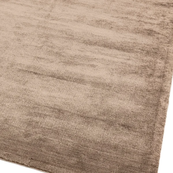 Covor taupe din viscoza bumbac lucrat manual modern model uni Dolce Taupe 12 mm 120x180 cm DOLC120180TAUP