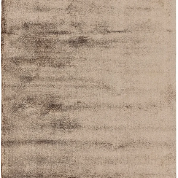 Covor taupe din viscoza bumbac lucrat manual modern model uni Dolce Taupe 12 mm 120x180 cm DOLC120180TAUP