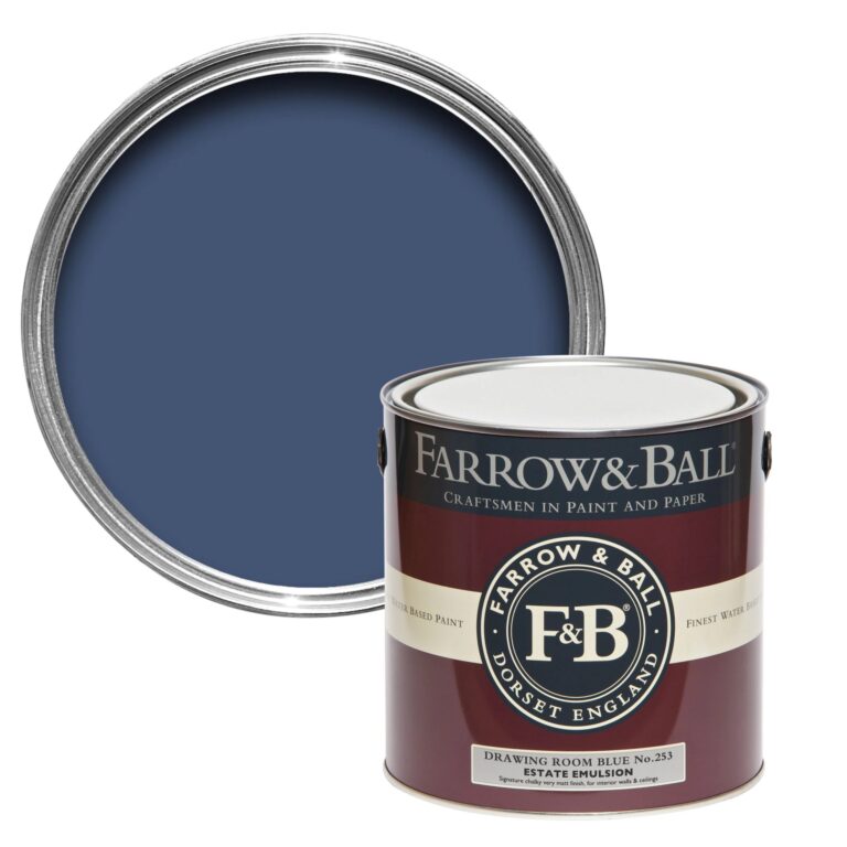 Vopsea albastra mata 2 la suta luciu pentru interior Farrow and Ball Estate Emulsion Drawing Room Blue No. 253 2.5 Litri