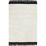 Covor crem negru din vascoza lucrat manual modern model uni Elgin Cream Black 10 mm 120×170 cm ELGI120170CREA