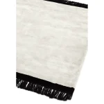 Covor crem negru din vascoza lucrat manual modern model uni Elgin Cream Black 10 mm 120x170 cm ELGI120170CREA
